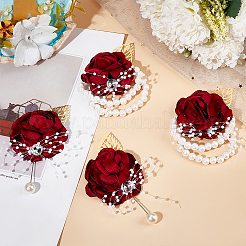 2 комплект шелковой ткани с имитацией цветка на запястье&nbsp;AJEW-CP0008-45