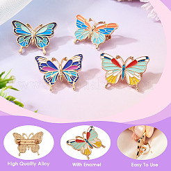 4 шт. 4-х цветные эмалевые булавки в форме бабочек&nbsp;JEWB-TA0001-21