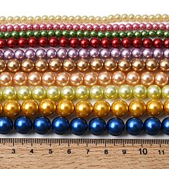 Нити круглых стеклянных жемчужных бус класса А&nbsp;HY-E001-09