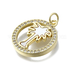 Латунные микропаве прозрачные подвески с фианитом&nbsp;KK-V010-11G