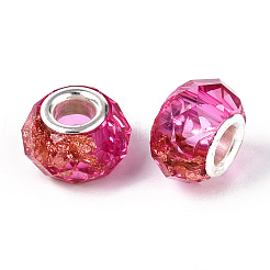 Прозрачные европейские бусины-рондель из смолы&nbsp;LS-RESI-N044-01F