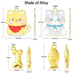 20шт 4 стиля подвески из сплава с эмалью&nbsp;ENAM-CJ0004-48