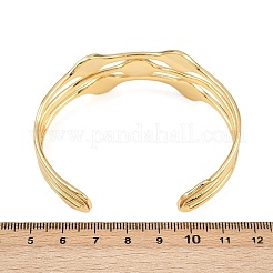 Женские браслеты-манжеты с 22 рядами из латуни и АБС-пластика толщиной 3 мм&nbsp;LS-BJEW-L707-01G