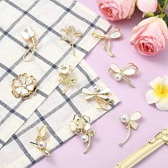 10 шт. 10 стиля броши из сплава со стразами для одежды рюкзака&nbsp;JEWB-CJ0001-90