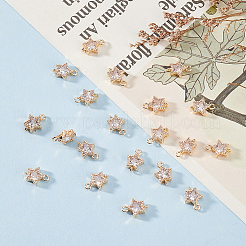 20 шт. звенья из латуни с прозрачным кубическим цирконием&nbsp;KK-GO0001-95