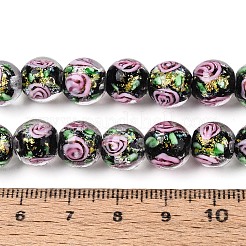 Ручной стеклянные фольга бисер пряди&nbsp;FOIL-N033-04A