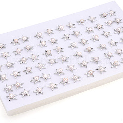 Серьги-гвоздики из натурального жемчуга в форме звезды из латуни&nbsp;PEAR-N020-05V