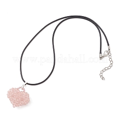 3 шт. 3-цветный гальванизированный стеклянный кулон в форме сердца из черного вощеного хлопкового шнура для женщин&nbsp;NJEW-MZ00120