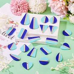 20 шт. подвески из непрозрачной смолы и натурального дерева в двух стилях&nbsp;RESI-TA0004-62