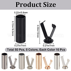 50 шт. 5-цветные литые съемные фиксаторы конца шнура&nbsp;FIND-CP0002-56