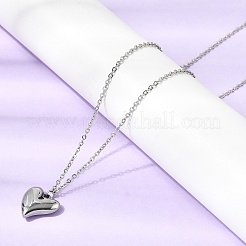 Наборы подвесок в виде сердца из нержавеющей стали 304: колье&nbsp;SJEW-P008-01P