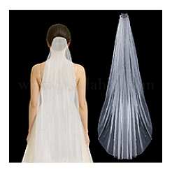 Свадебная фата из полиэфирной сетки&nbsp;AJEW-WH0709-052