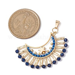 Граненые круглые подвески из синтетической синей шпинели и стекла&nbsp;PALLOY-MZ00371