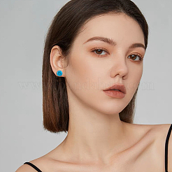 20 шт. 925 плоские серьги-гвоздики из стерлингового серебра&nbsp;STER-DC0001-63B