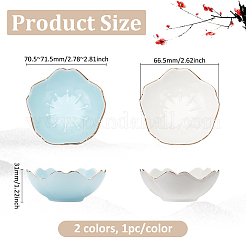 2шт. 2-х цветный фарфоровый держатель для кистей&nbsp;OFST-PH0001-06B