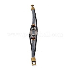 Плетеный кожаный шнур ретро многорядные браслеты&nbsp;LS-BJEW-L616-20D