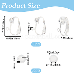 Латунные клипсы серьги&nbsp;KK-SP0001-08S