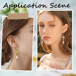 Наборы для изготовления сережек-подвесок из эмали и стеклянных бусин своими руками в виде пчел&nbsp;DIY-SC0030-82