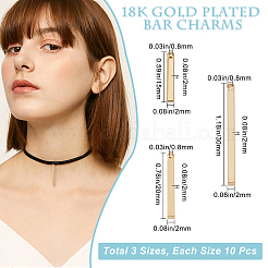 30 шт. 3 подвески из латуни в стиле бар&nbsp;KK-BBC0001-45