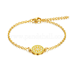 Простые браслеты из нержавеющей стали лимонного цвета HX9461-2