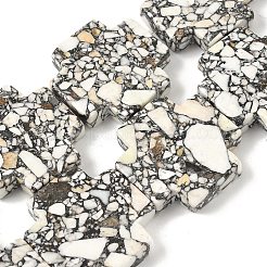 Окрашенные синтетические бирюзовые бусы нити&nbsp;G-M448-A01-01