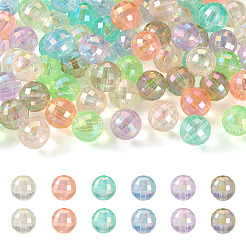 60шт 6 цвета УФ-покрытием радужные радужные акриловые бусины&nbsp;OACR-TA0001-21
