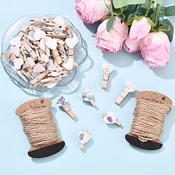 100 шт. 2 вида деревянных колышков-зажимов&nbsp;DIY-YW0017-36