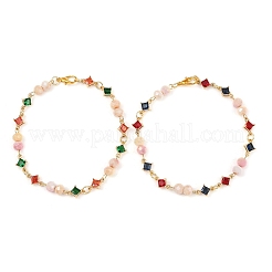 2шт 2-х цветные браслеты из стеклянных бусин для женщин&nbsp;BJEW-JB11976
