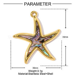 Подвески из ракушек пауа из нержавеющей стали 304&nbsp;STAS-OY002-26G