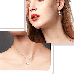 Кулон из сплава эмали с замком в виде кота маркеры петель&nbsp;HJEW-SW00038