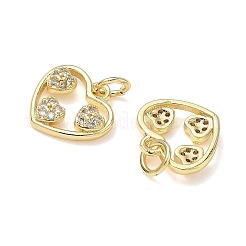 Латунные микропаве прозрачные кубические циркониевые подвески&nbsp;KK-L253-20G-01