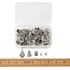 Концы / терминаторы шнуров из сплава тибетского стиля&nbsp;TIBE-TA0001-15