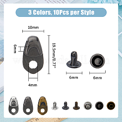 30 комплект крючков для шнурков из сплава 3 цветов&nbsp;FIND-DC0005-85