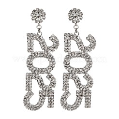 Латунь горный хрусталь серьги&nbsp;LS-EJEW-Q012-01P