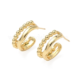 C-образные латунные серьги-гвоздики&nbsp;EJEW-A132-06G