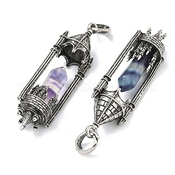 Крупные подвески из натурального флюорита с огранкой в форме остроконечной пули.&nbsp;G-P613-01AS-03