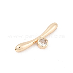 Латунные микропаве прозрачные кубические цирконии застежки-тогглы детали&nbsp;LS-KK-U051-05G