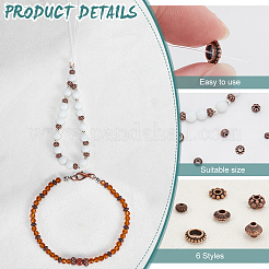 300 шт. 6 стиля бусины из сплава в тибетском стиле&nbsp;TIBEB-PH0004-98