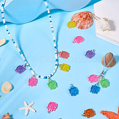 32 шт. 8-цветные градиентные подвески из непрозрачной светящейся смолы&nbsp;RESI-TA0003-64