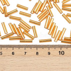 Серебряные подкладке прозрачное стекло стеклярусом&nbsp;SEED-R028-2x9-B01