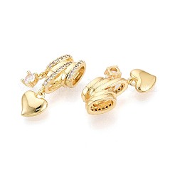 Латунные микропаве прозрачные подвески с фианитом&nbsp;X-KK-T075-88G