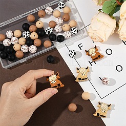 49шт пищевые экологически чистые силиконовые бусины&nbsp;SIL-YW0001-86