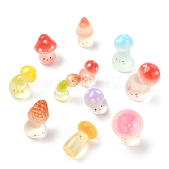 60 шт. 15 стиля светящихся смоляных грибовидных украшений&nbsp;DJEW-CJ0001-19