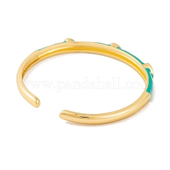 Настоящие 18-каратные позолоченные латунные эмалированные браслеты-манжеты с открытыми манжетами для женщин&nbsp;BJEW-S147-14G-A