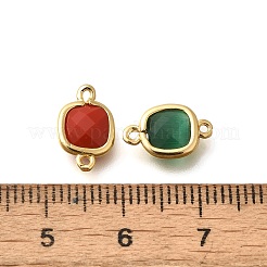 Латунные квадратные звенья из стекла с подвесками-соединителями&nbsp;STAS-K295-04G