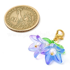 6 шт. 6-х цветные акриловые подвесные украшения-цветы&nbsp;HJEW-JM02719-02