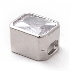 Экологически чистые латунные бусины из прозрачного кубического циркония&nbsp;KK-D079-25P