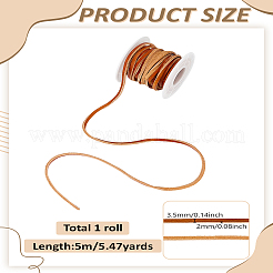 Плоский шнур из воловьей кожи длиной 5 м.&nbsp;OCOR-LP0006-02A