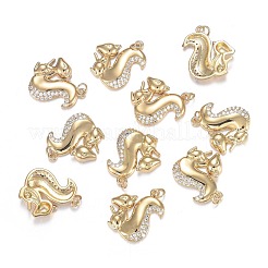 Осенняя тема латунные микро прозрачные подвески с кубическим цирконием&nbsp;ZIRC-F120-082G