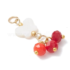 Натуральная белая раковина со стеклянными подвесками&nbsp;PALLOY-JF05143